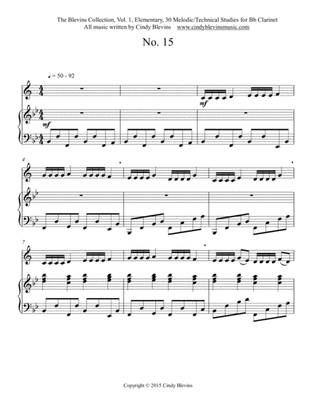 Elementary Clarinet Study 15 From The Blevins Collection Melodic Technical Studies For Bb Clarinet Page 2