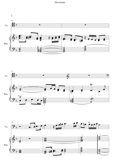 Elevazione Adagio For Cello And Piano Page 2