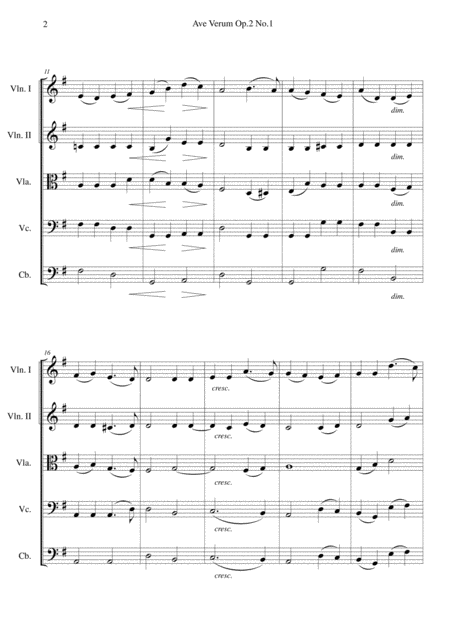 Elgar Ave Verum Op 1 No 1 Arranged For String Orchestra Score Page 2