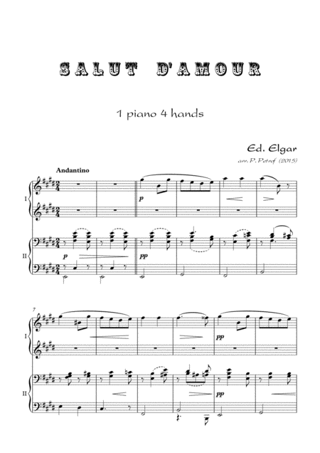 Elgar Salut D Amour 1 Piano 4 Hands Score And Parts Page 2