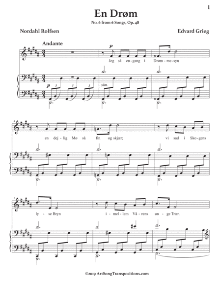 En Drm Op 48 No 6 Transposed To B Major Page 2