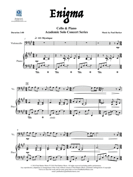 Enigma Cello And Piano Score Parts Page 2