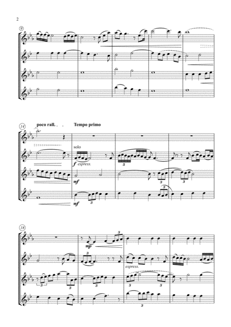 Ennio Morricone Gabriels Oboe From The Mission Saxophone Quartet Score And Parts Page 2