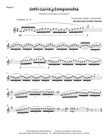 Entre Luces Y Campanadas Fanfare Concert Band Parts Page 2