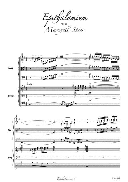 Epithalamium Wedding Anthem For Choir String Quartet Organ Page 2