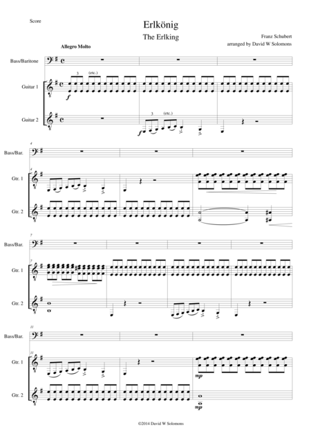 Erlknig Erlking Bass Baritone Voice And 2 Guitars Page 2