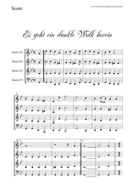 Es Geht Ein Dunkle Wolk Herein A Dark Cloud Enters For French Horn Quartet Page 2