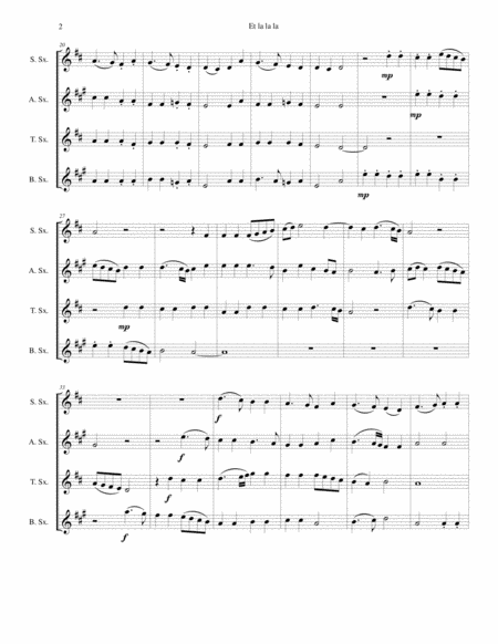 Et La La La For Saxophone Quartet Page 2
