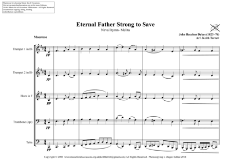 Eternal Father Strong To Save Melita Naval Hymn For Brass Quintet Traditional Version Page 2