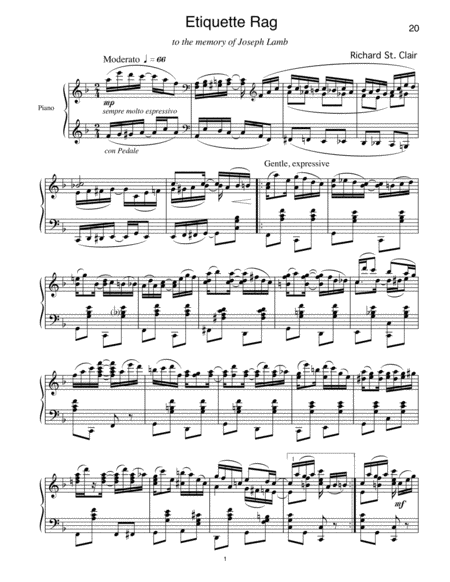 Etiquette Rag For Solo Piano In The Memory Of Joseph F Lamb Page 2