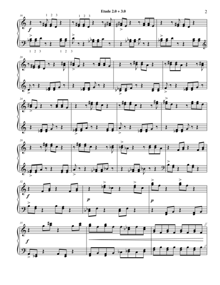 Etude 2 0 3 0 For Piano Solo From 25 Etudes Using Symmetry Mirroring And Intervals Page 2