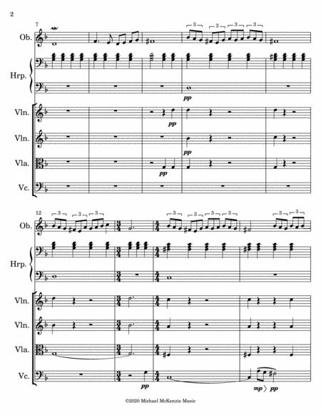 Etude For Oboe Harp And String Quartet Page 2