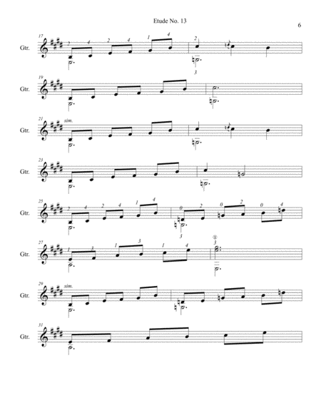 Etude No 13 For Guitar By Neal Fitzpatrick Standard Notation Page 2