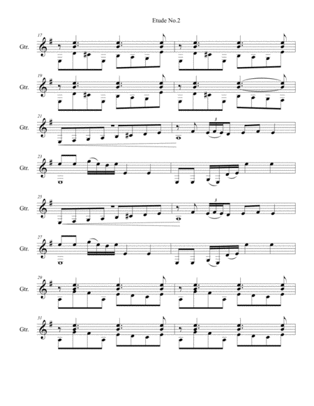 Etude No 2 For Guitar By Neal Fitzpatrick Standard Notation Page 2