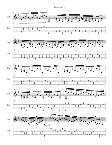 Etude No 3 For Guitar By Neal Fitzpatrick Tablature Edition Page 2