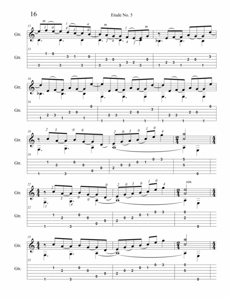 Etude No 5 For Guitar By Neal Fitzpatrick Tablature Edition Page 2