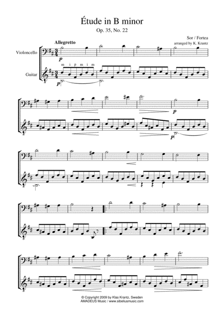 Etude Study In B Minor For Cello And Guitar Page 2