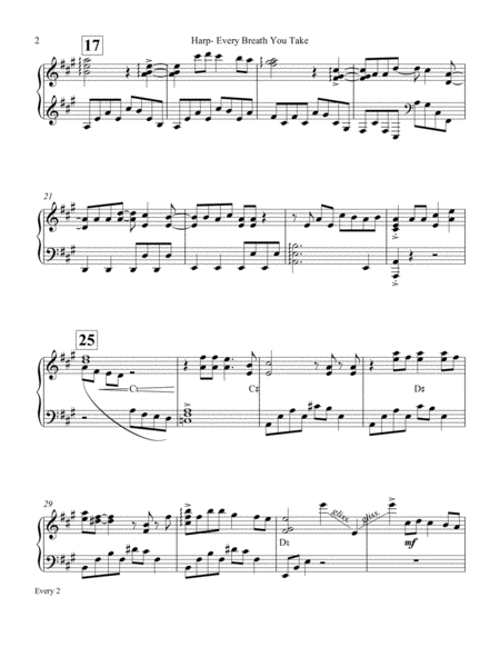 Every Breath You Take Solo Harp Page 2