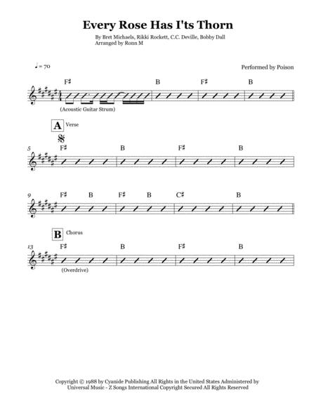 Every Rose Has Its Thorn Lead Sheet Performed By Poison Page 2