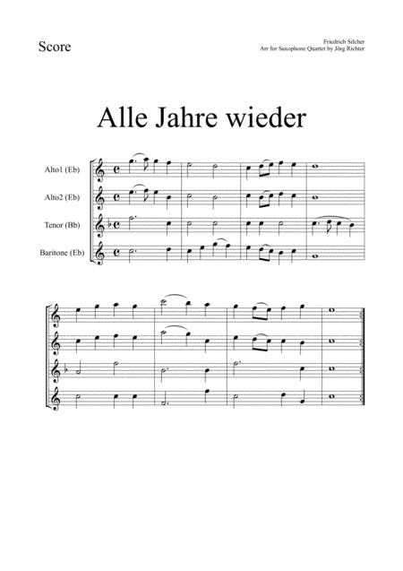 Every Year Again Alle Jahre Wieder For Saxophone Quartet Page 2