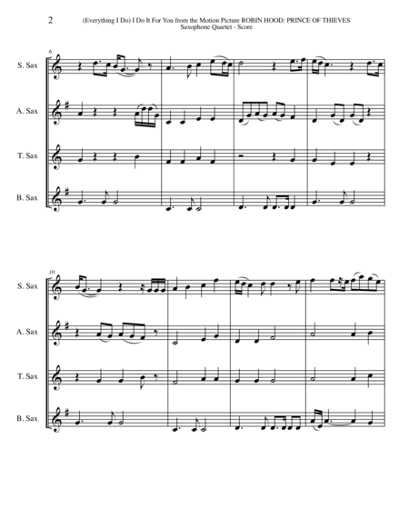 Everything I Do I Do It For You From The Motion Picture Robin Hood Prince Of Thieves For Saxophone Quartet Page 2