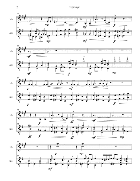 Exprompt An Armenian Song Of Farewell Arranged For Clarinet And Guitar Page 2