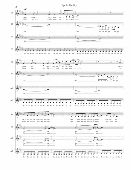 Eye In The Sky For Ssaa A Cappella Octet Page 2