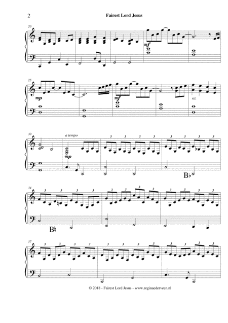 Fairest Lord Jesus Pedal Harp Solo Page 2