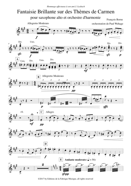 Fantaisie Brillante Sur Des Thmes De Carmen For Alto Saxophone And Concert Band Bb Clarinet 2 Part Page 2