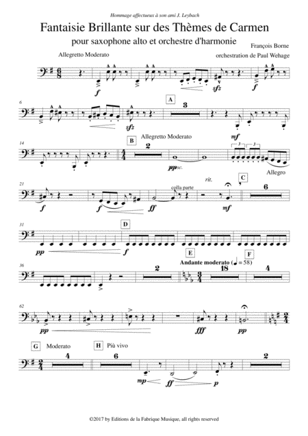 Fantaisie Brillante Sur Des Thmes De Carmen For Alto Saxophone And Concert Band Trombone 3 Bass Trombone Part Page 2