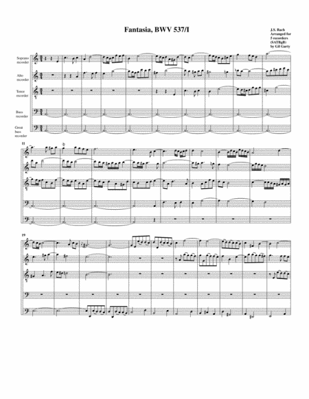 Fantasia Bwv 537 1 Arrangement For 5 Recorders Page 2