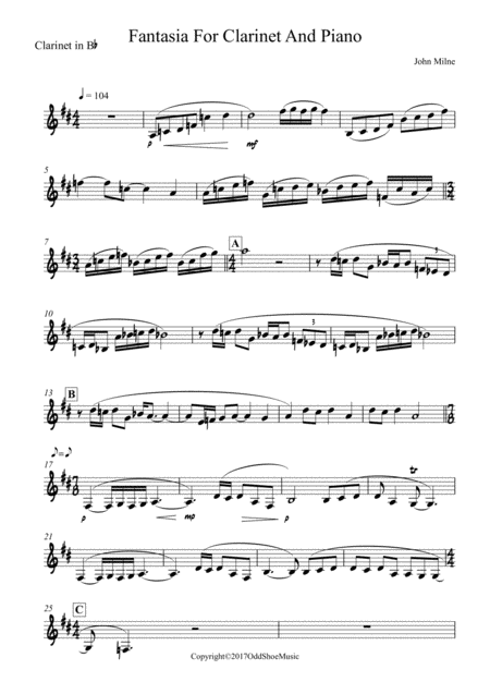 Fantasia For Clarinet And Piano Page 2