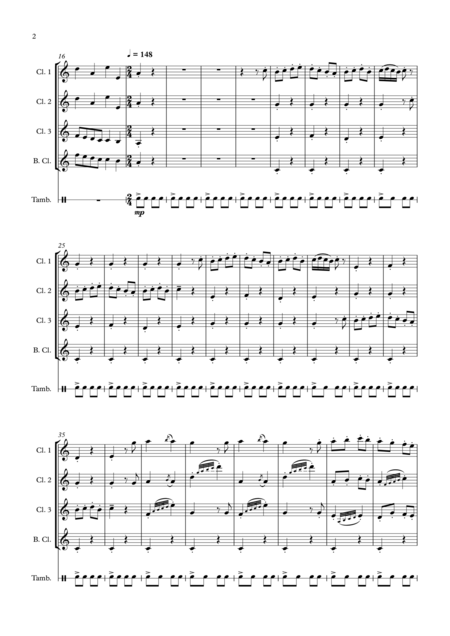 Farandole From L Arlesienne For Clarinet Quartet Page 2