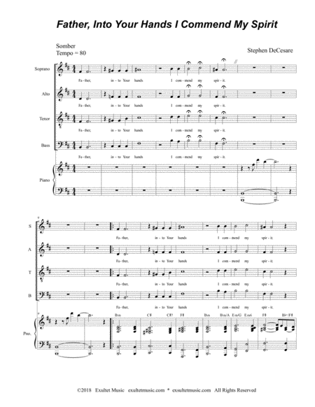 Father Into Your Hands I Commend My Spirit For Satb Page 2