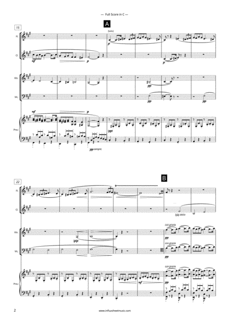 Faur Pavane For Flute Clarinet Violin Cello And Piano Full Score And Parts Page 2