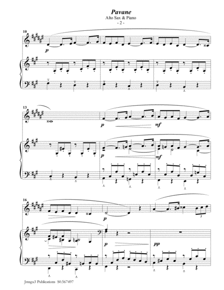 Faur Pavane Op 50 For Alto Sax Piano Page 2