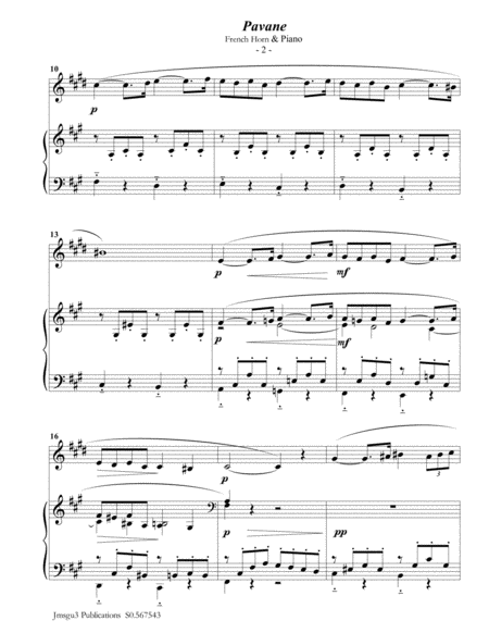 Faur Pavane Op 50 For French Horn Piano Page 2