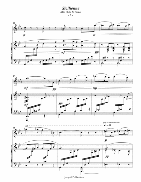 Faur Sicilienne For Alto Flute Piano Page 2