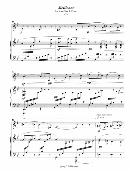 Faur Sicilienne For Baritone Sax Piano Page 2