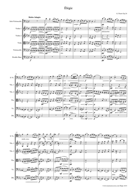 Faure Elegy Or Cello And String Orchestra Page 2