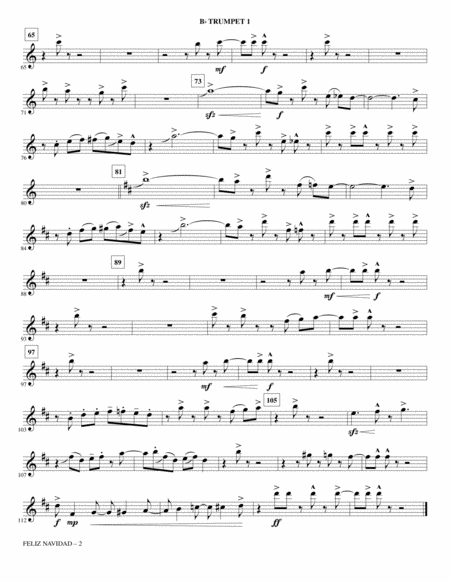 Feliz Navidad Arr Paul Langford Bb Trumpet 1 Page 2