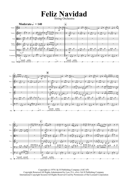 Feliz Navidad Christmas Classic String Orchestra Page 2