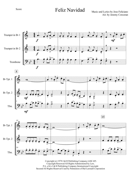 Feliz Navidad For Brass Trio Page 2