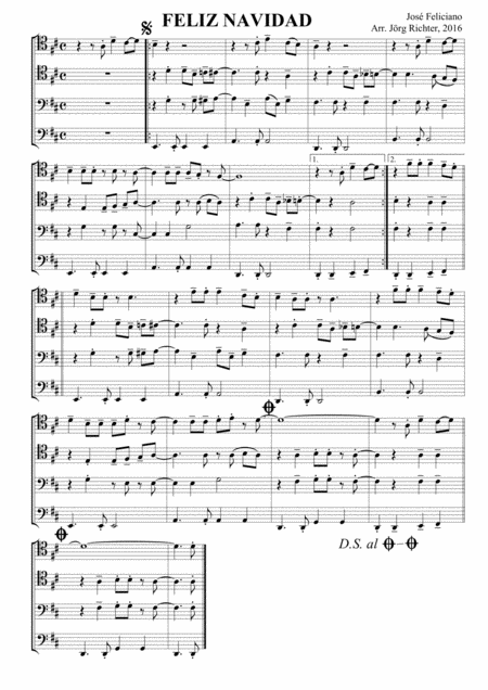 Feliz Navidad For Trombone Quartet Page 2