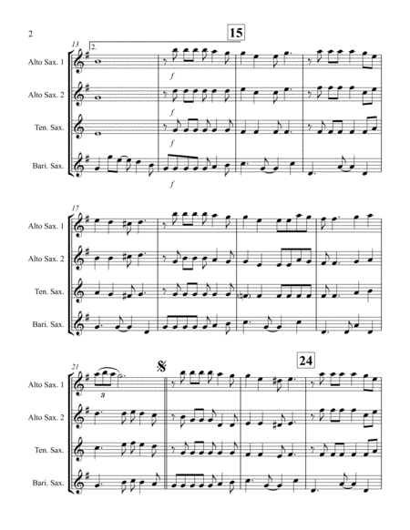 Feliz Navidad Saxophone Quartet Page 2