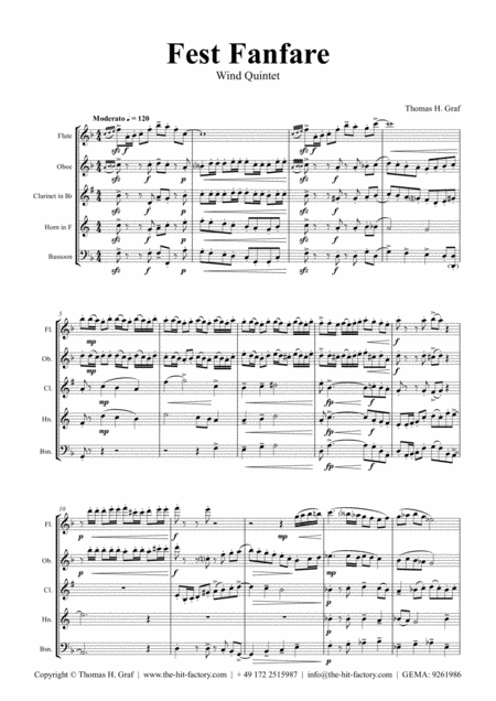Fest Fanfare Classical Festive Fanfare Opener Wind Quintet Page 2