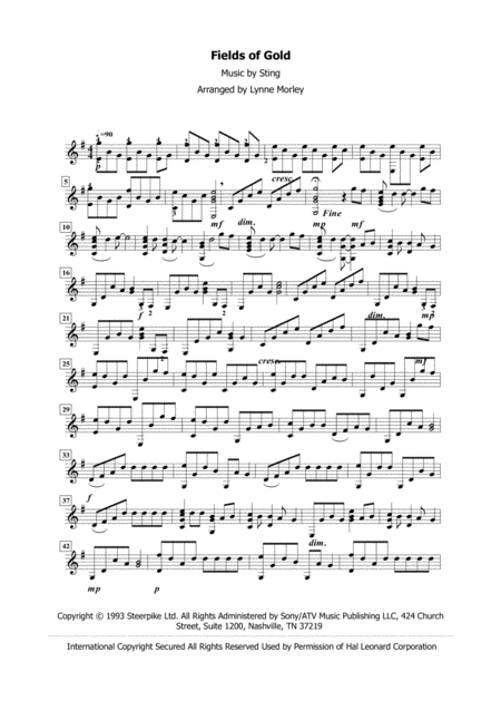 Fields Of Gold For Classical Guitar Page 2