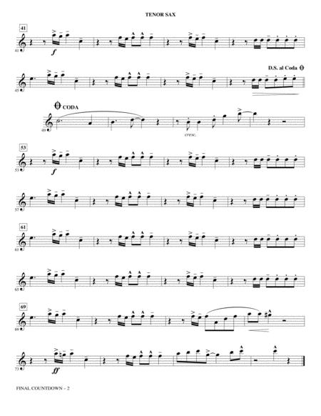 Final Countdown Arr Kirby Shaw Bb Tenor Saxophone Page 2