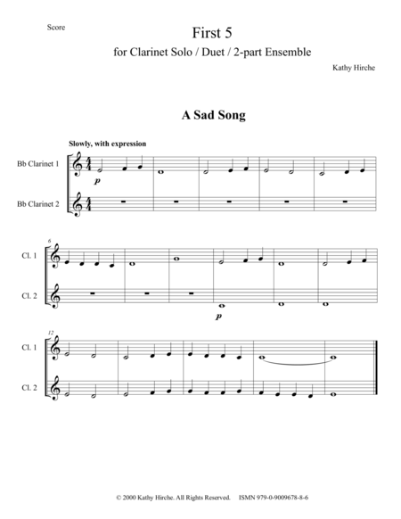 First 5 Clarinet Solo Duet Or 2 Part Ensemble Page 2