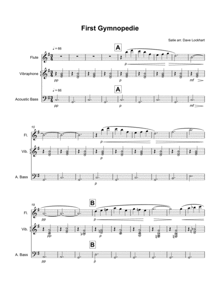 First Gymnopedie For Flute Vibraphone And Double Bass Page 2